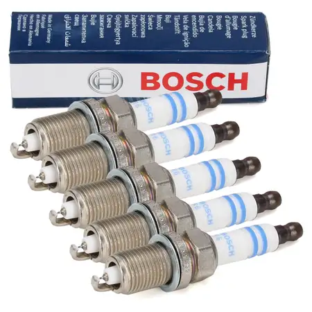 5x BOSCH 0242240654 FR6LI332S Z&uuml;ndkerze VW Golf 4 Bora Jetta 3 Passat B5 V5 VR5