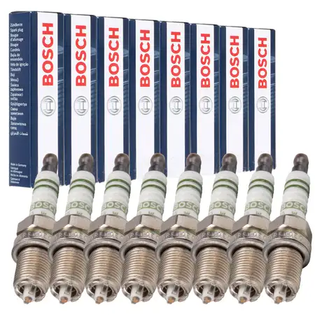 8x BOSCH FGR5KQE0 0242245590 Z&uuml;ndkerze PORSCHE Cayenne (9PA) Turbo / S 4.5 bis 01.2007