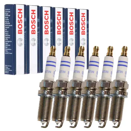 6x BOSCH FR6MPP332 0242240619 Z&uuml;ndkerze PORSCHE 997 3.8 Turbo 500 PS