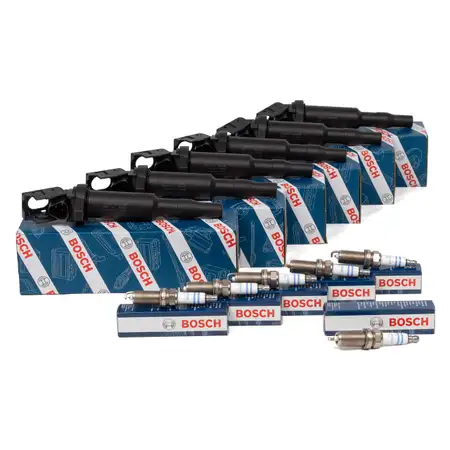 6x BOSCH Z&uuml;ndspule + 6x BOSCH Z&uuml;ndkerze BMW E87 130i E91 E92 323i 325i 328i E61 525i N52