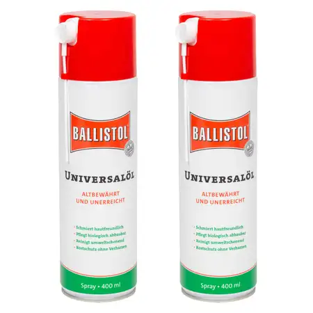 2x 400ml BALLISTOL 21810 Universal&ouml;l Rostschutz Maschinen&ouml;l Schmier&ouml;l Pflege&ouml;l &Ouml;l