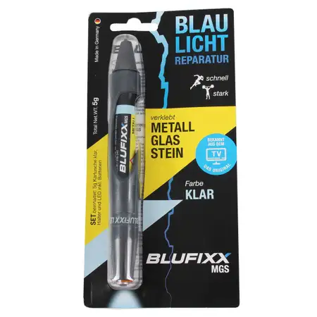 BLUFIXX MGS Reparaturstift Spezialklebstoff Set KLAR f&uuml;r Metall, Glas und Stein