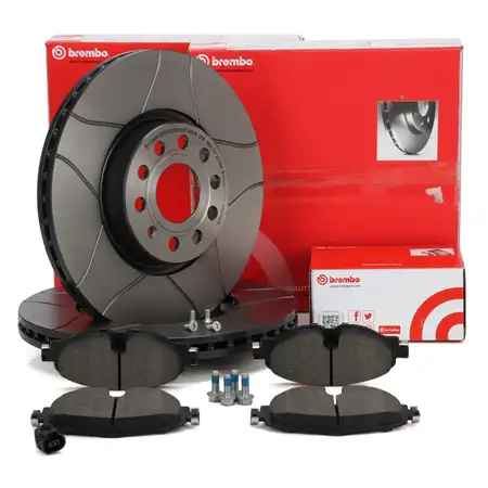 Brembo MAX LINE Bremsscheiben + Bel&auml;ge + Wako AUDI A3 8P Golf 7 Passat B8 Touran vorne