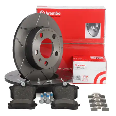 Brembo MAX LINE Bremsscheiben + Bel&auml;ge AUDI A3 8L1 VW Golf 4 Polo 9N 6R 6C hinten