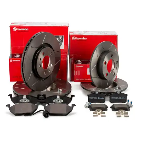 Brembo MAX LINE Bremsscheiben + Bel&auml;ge + Wako AUDI A3 8L SEAT SKODA VW Golf 4 vorne hinten