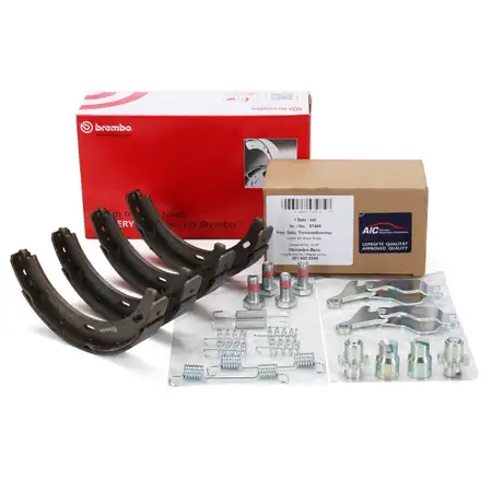 BREMBO Bremsbacken + Federn + Nachsteller Satz MERCEDES 190 W201 W168 W202 W203 W124 W210