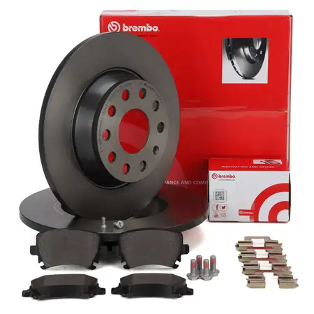 BREMBO Bremsscheiben + Bel&auml;ge AUDI A3 8P SEAT Leon SKODA Octavia 3 VW Golf 5 6 hinten