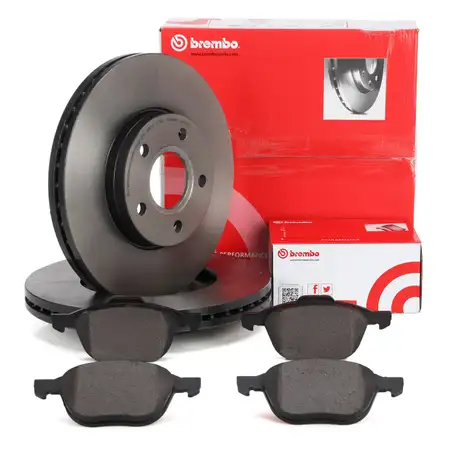 BREMBO Bremsscheiben + Bel&auml;ge FORD Focus C-Max / C-Max (DM2) Focus 2 MK2 vorne