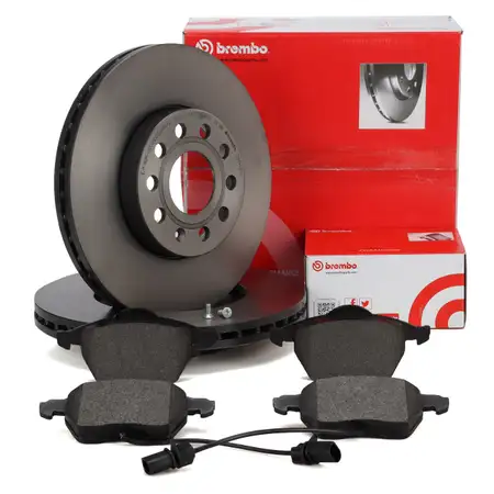 BREMBO Bremsscheiben &Oslash; 288mm + Bel&auml;ge + Wako SKODA Superb I (3U4) PR-1ZC vorne