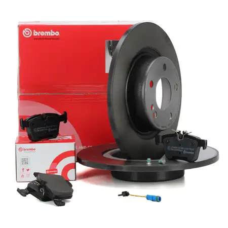 BREMBO Bremsscheiben VOLL + Bel&auml;ge + Wako MERCEDES C-Klasse W205 S205 C205 A205 hinten