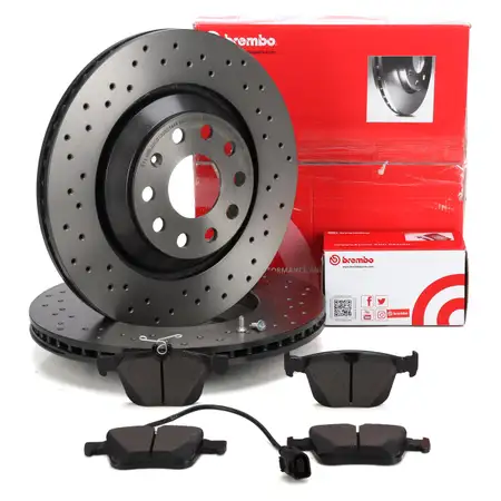 BREMBO XTRA Bremsscheiben + Bremsbel&auml;ge + Sensor AUDI RS3 8V 8Y RSQ3 F3 TTRS FV hinten