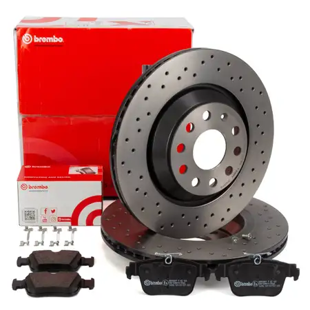 BREMBO XTRA Bremsscheiben + Bremsbel&auml;ge VW Golf 8 GTI / GTE / GTD / R AUDI S3 8Y hinten