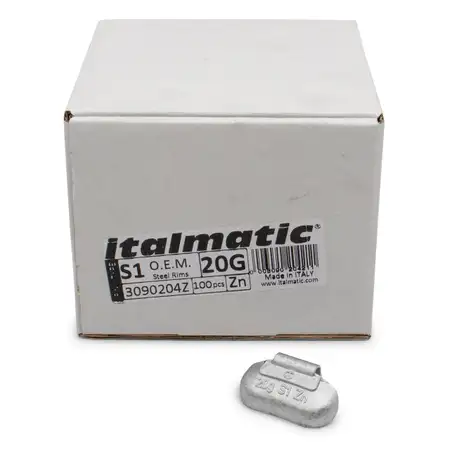 GEMATIC 10005 Auswuchtgewicht Schlaggewicht f&uuml;r Stahlfelge ZINK-SILBER 100 St&uuml;ck x 20g