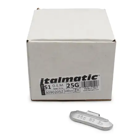 GEMATIC 10006 Auswuchtgewicht Schlaggewicht f&uuml;r Stahlfelge ZINK-SILBER 100 St&uuml;ck x 25g