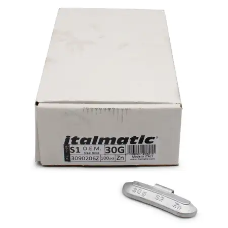 GEMATIC 10007 Auswuchtgewicht Schlaggewicht f&uuml;r Stahlfelge ZINK-SILBER 100 St&uuml;ck x 30g