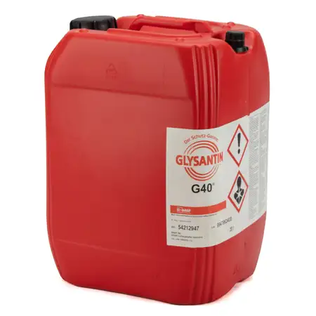 20L 20 Liter BASF GLYSANTIN Frostschutz K&uuml;hlerfrostschutz Konzentrat G40 ROT