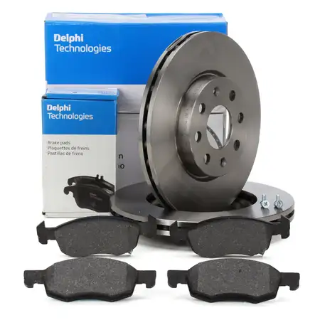 DELPHI Bremsscheiben + Bremsbel&auml;ge OPEL Corsa E 14 Zoll vorne