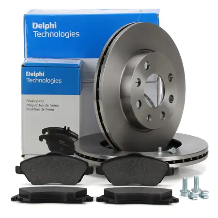 DELPHI Bremsscheiben + Bremsbel&auml;ge OPEL Corsa C 1.0 1.2 1.7 DI mit ABS vorne