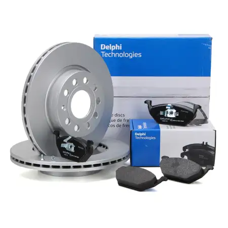 DELPHI Bremsscheiben + Bel&auml;ge VW Beetle (5C) PR-1ZQ Golf Plus PR-1ZF vorne