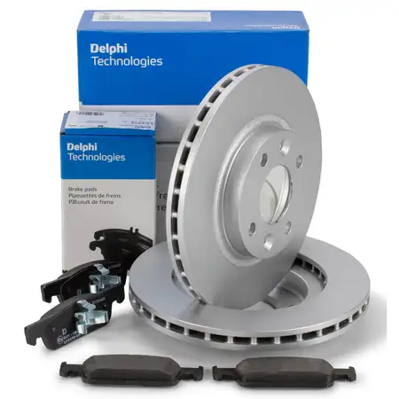 DELPHI Bremsscheiben + Bel&auml;ge RENAULT Clio 4 Twingo 3 DACIA Logan 2 vorne