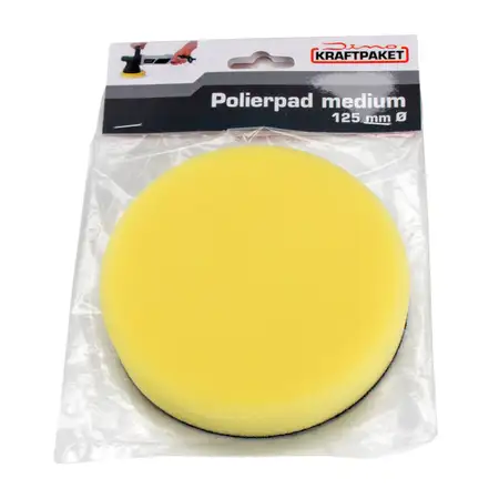 Dino KRAFTPAKET 640312 Polierpad medium 125mm f&uuml;r Polierteller mit Klett