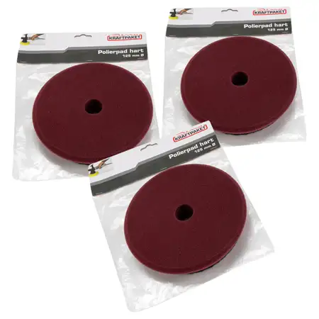 3x Dino KRAFTPAKET 640347 Polierpad hart Kegel 125mm f&uuml;r Polierteller mit Klett