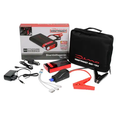 Dino KRAFTPAKET 136103 12V Starthilfeger&auml;t 3in1 400A 9000mAh mit Powerbank