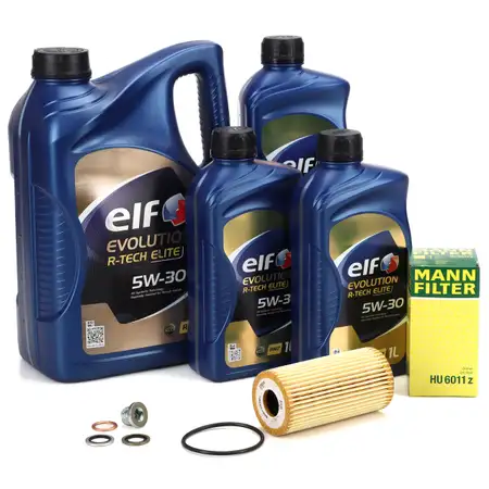 8L elf Evolution R-TECH ELITE 5W-30 Motor&ouml;l + MANN &Ouml;lfilter RENAULT Master 3 2.3 dCi