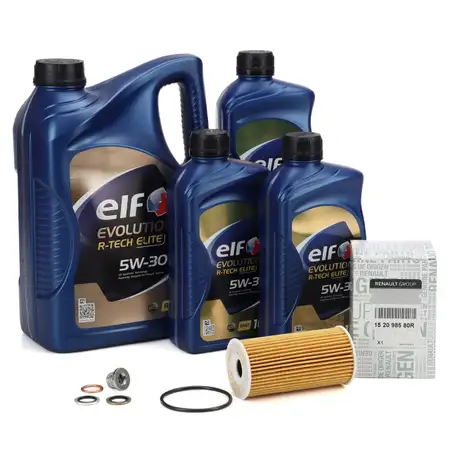 8L elf Evolution R-TECH ELITE 5W-30 Motor&ouml;l + ORIGINAL &Ouml;lfilter RENAULT Master 3 2.3 dCi