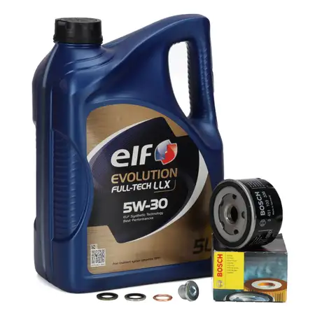 5L elf EVOLUTION FULL-TECH LLX 5W-30 Motor&ouml;l + BOSCH &Ouml;lfilter DACIA NISSAN OPEL RENAULT