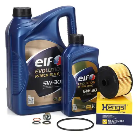 6L elf Evolution R-TECH ELITE 5W-30 + HENGST &Ouml;lfilter f&uuml;r RENAULT DACIA 0.9-1.3 TCe