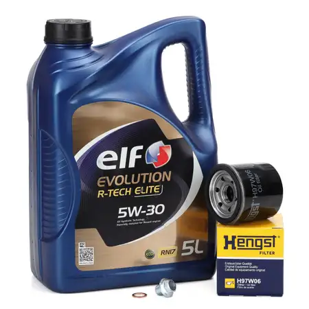 5L elf Evolution R-TECH ELITE 5W-30 + HENGST &Ouml;lfilter f&uuml;r RENAULT DACIA 1.6/2.0 TCe