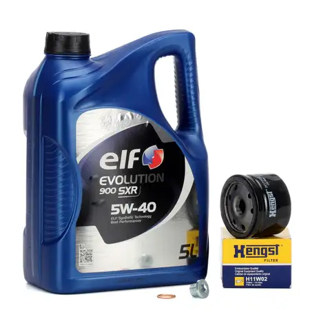 5L elf Evolution 900 SXR 5W-40 Motor&ouml;l + HENGST &Ouml;lfilter f&uuml;r NISSAN OPEL RENAULT