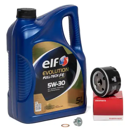 elf Evolution Full-Tech FE 5W-30 Motor&ouml;l 5L + HERTH+BUSS &Ouml;lfilter RENAULT DACIA OPEL