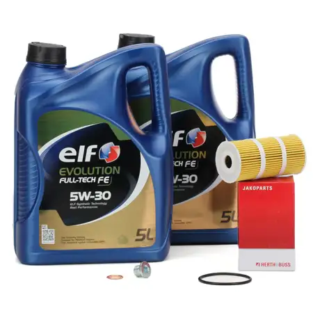 10L 10 Liter elf Full-Tech FE 5W30 Motor&ouml;l + HERTH+BUSS &Ouml;lfilter NISSAN MB OPEL RENAULT