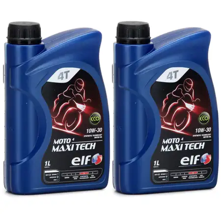 2L 2 Liter ELF Motor&ouml;l &Ouml;L 4T 4-TAKT MOTO 4 MAXITECH 10W30 JASO MA API SJ