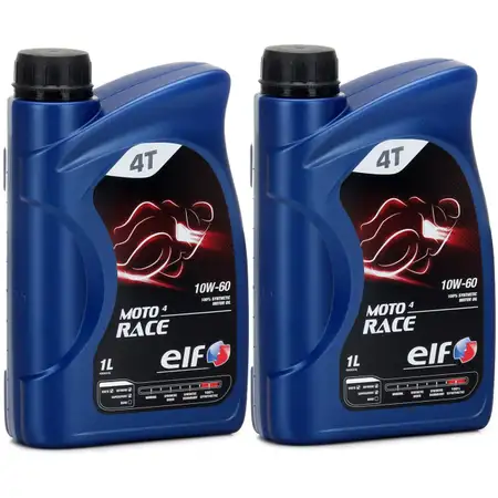 2L 2 Liter ELF Motor&ouml;l &Ouml;L 4T 4-TAKT MOTO 4 RACE 10W-60 10W60 API SN JASO MA2