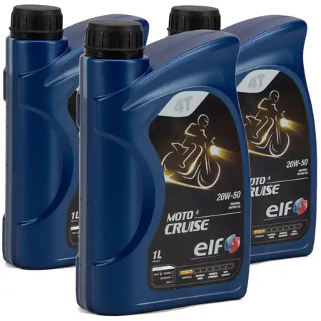 3L 3 Liter ELF Motor&ouml;l &Ouml;L 4T 4-TAKT MOTO CRUISE 20W-50 20W50 API SH JASO MA2