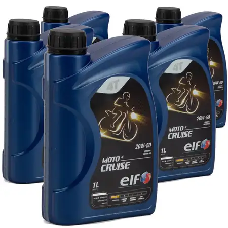 5L 5 Liter ELF Motor&ouml;l &Ouml;L 4T 4-TAKT MOTO CRUISE 20W-50 20W50 API SH JASO MA2