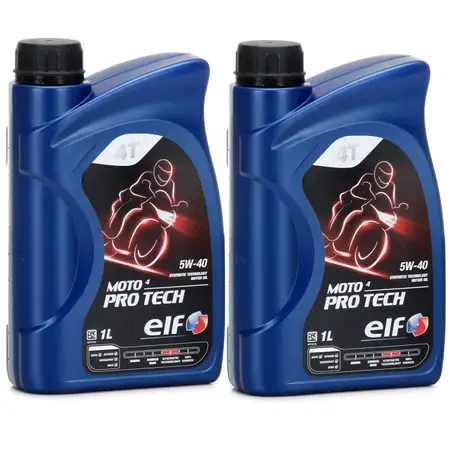 2L 2 Liter ELF Motor&ouml;l &Ouml;L 4T 4-TAKT MOTO 4 PRO TECH 5W-40 5W40 JASO MA2 API SL