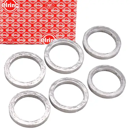 6x ELRING 727.830 Abgaskr&uuml;mmerdichtung BMW 1er E82/88 3er E90-93 7er F01 N54 11627558906