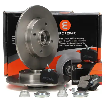 EUROREPAR Bremsscheiben + Radlager + Bel&auml;ge CITROEN C4 I PEUGEOT 307 ab ORGA 9898 hinten