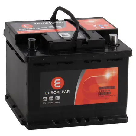 EUROREPAR EFB Batterie Autobatterie Starterbatterie 12V 60Ah 640A/EN 1620012480