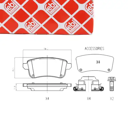 FEBI 178904 Bremsbel&auml;ge Bremsbelagsatz RENAULT Espace 5 Scenic 4 Megane 4 Talisman hinten