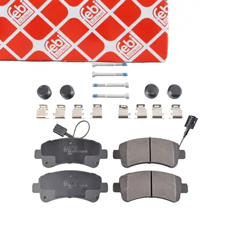 FEBI 116234 Bremsbel&auml;ge + Warnkontakt PEUGEOT Boxer CITROEN Jumper FIAT Ducato hinten