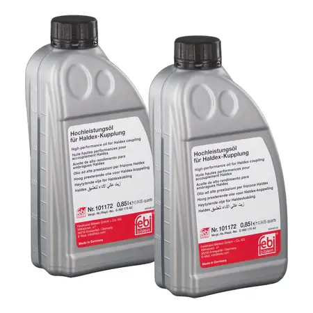 2x 850ml FEBI 101172 Hochleistungs&ouml;l Haldex Kupplung Haldex-&Ouml;l GELB AUDI BMW SEAT SKODA VW