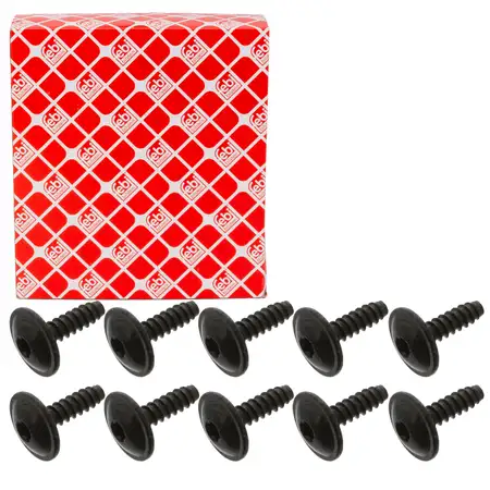 10x FEBI TORX Schraube Karosserie mit Scheibe TX25 4,8x16x15mm f&uuml;r VAG N90775001