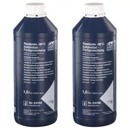 2x 1,5L FEBI 24196 K&uuml;hlerfrostschutz BLAU READY MIX f&uuml;r MERCEDES 235.0 0009890825