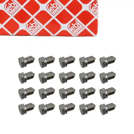 20x FEBI 15374 &Ouml;lablassschraube M14x1,5 + Dichtring AUDI CUPRA SEAT SKODA VW N90813202