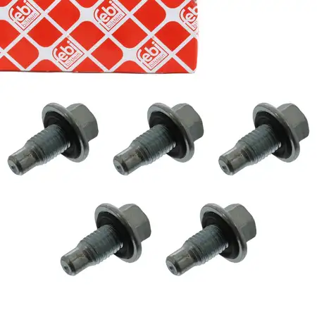 5x FEBI 44442 &Ouml;lablassschraube + Dichtring ALFA ROMEO FIAT FORD OPEL SAAB VOLVO